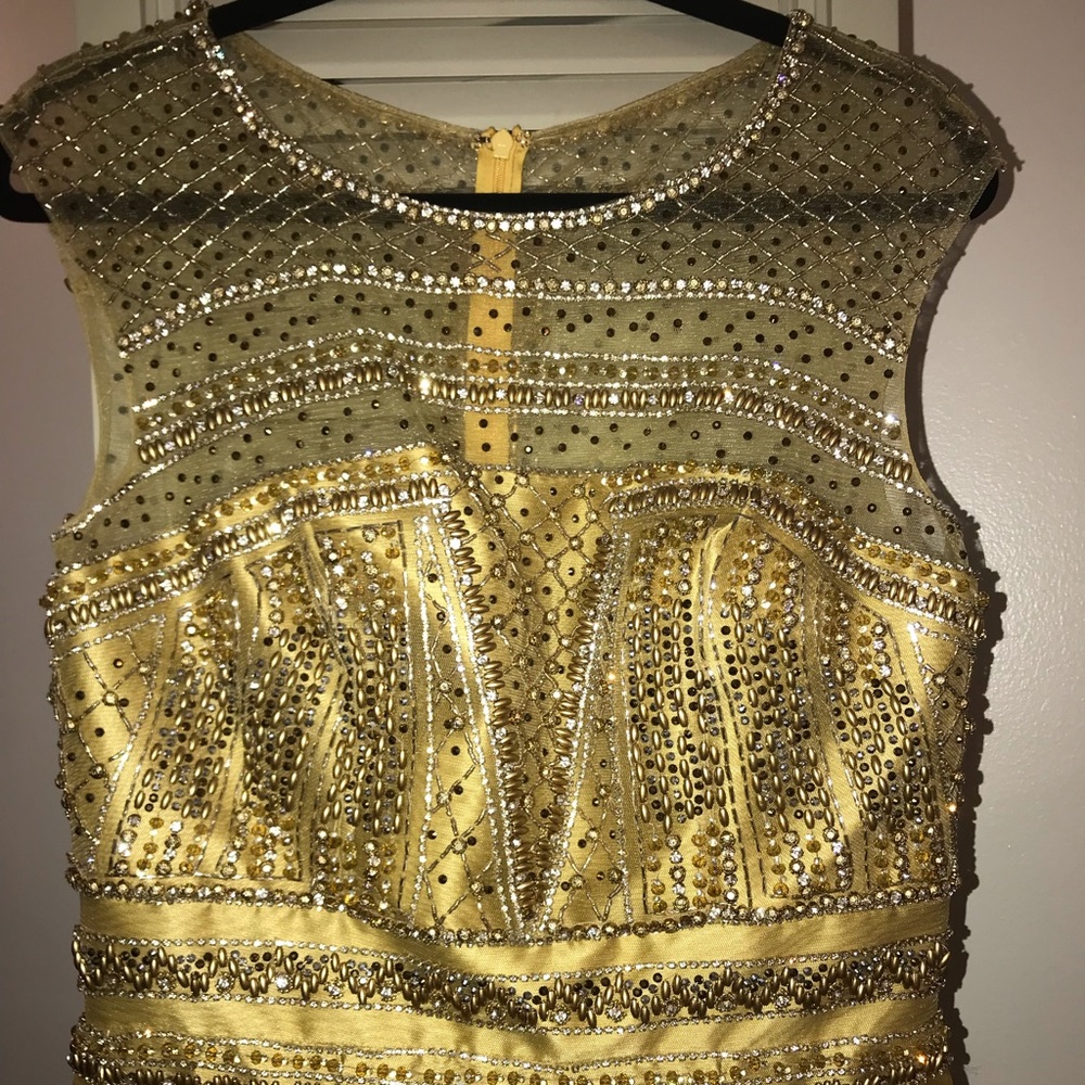 Terani Gold Embellished Gown